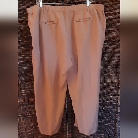 J. Jill Linen Crop Pants Women's 4X Tan Coastal Lightweight Wide Leg Beachy - Picture 2 of 5